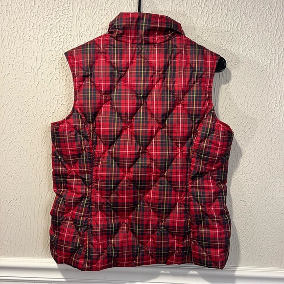 Lands' End Red Plaid Puffer Vest size small - Picture 6 of 8